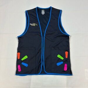 Walmart Proud Associate Uniform Zip Up Vest Adult Small Gray Blue Trim Spark EUC
